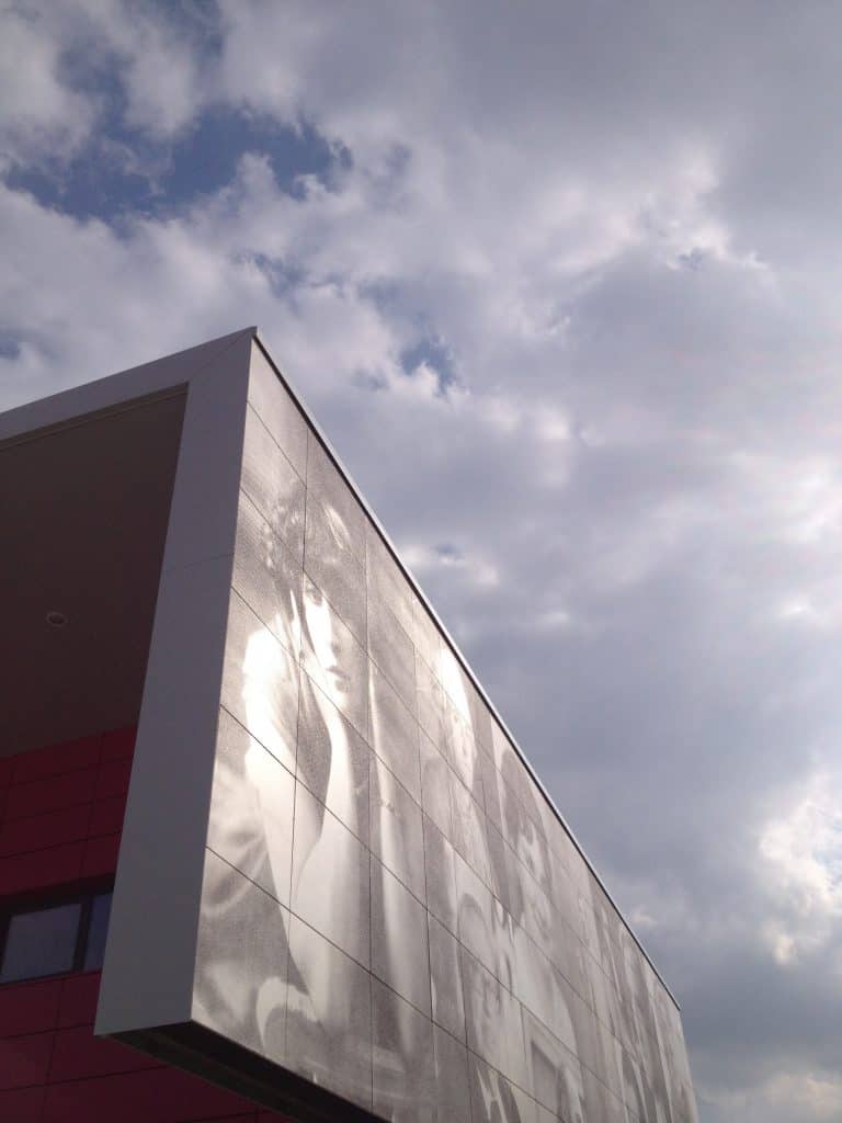 Amazing photo-image from Crevin Upper Secondary School in Nantes, France. Design Jean-Francois Golhen Architecte. Precast by Morin Système Architectonique-Groupe Eurobeton
