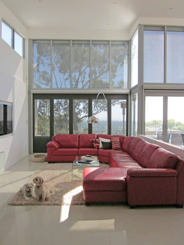 Interior view of the house with sandwich panels