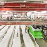 Hollow core slab production line and Elematic Extruder E9, Parma, Nurmijärvi factory, Finland