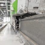 Elematic Extruder E9 casting machine for precast hollow core slab production, casting.