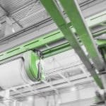 Automatic concrete distribution at a precast plant, Elematic Shuttle E9