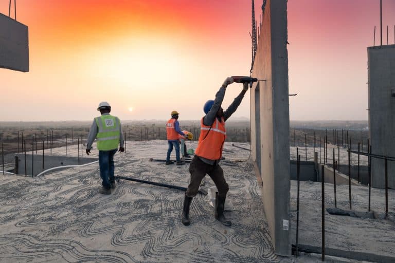 Maharashtra housing project, precast concrete, B.E. Billimoria construction site