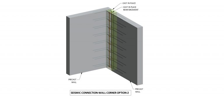 Precast joint for seismic areas: wall corner connection