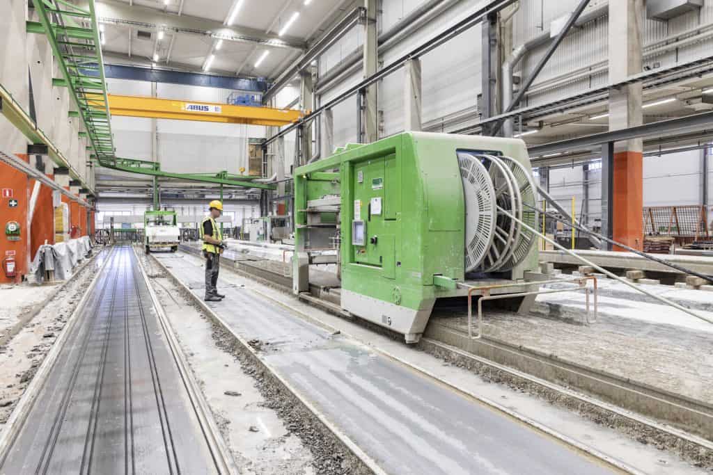 Hollow core production, Skandinaviska Byggelement, Hallstahammar, Sweden