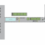 Elematic SEMI Wall precast wall panel production line, 3D view from the top