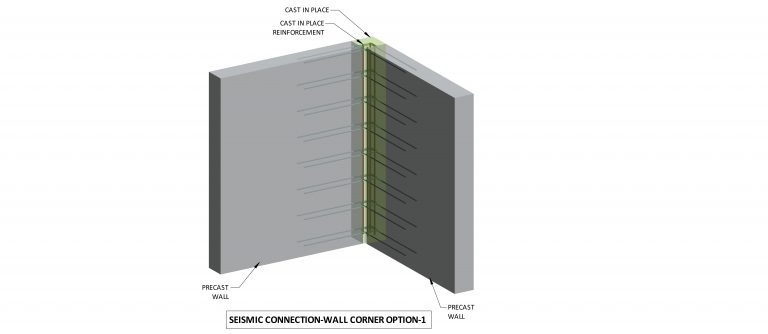 Precast joint for seismic areas: wall corner option