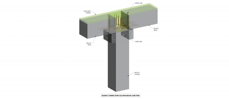 Precast joint for seismic areas: column beam junction