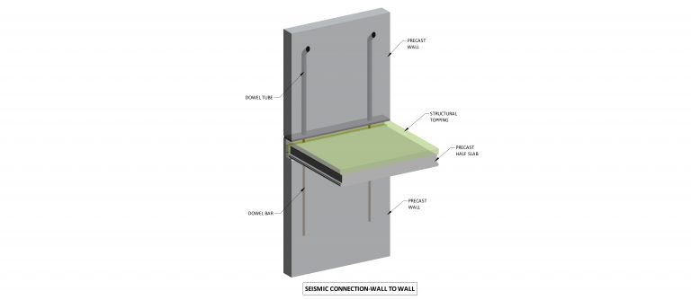 Precast joint for seismic areas: wall-to-wall connection