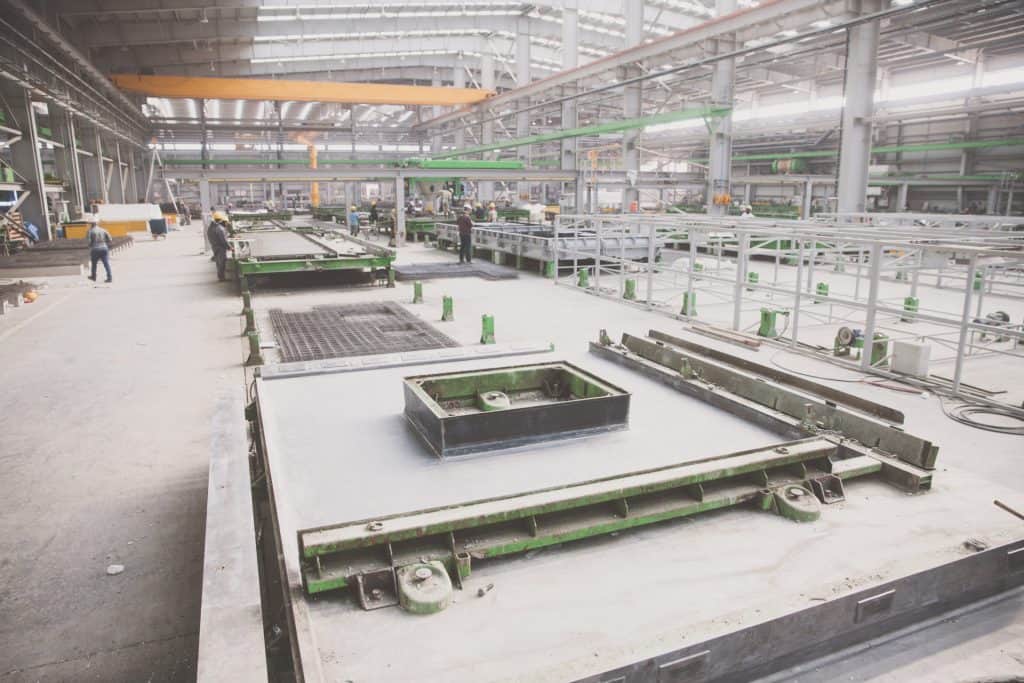 Elematic FaMe Magnet Shuttering System for precast wall production in use