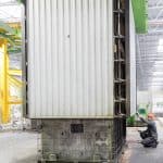 Lift shaft mold in use at Karkas Monolit, Russia