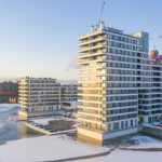 Precast concrete building facade, Helsinki, Finland. Building: Portus