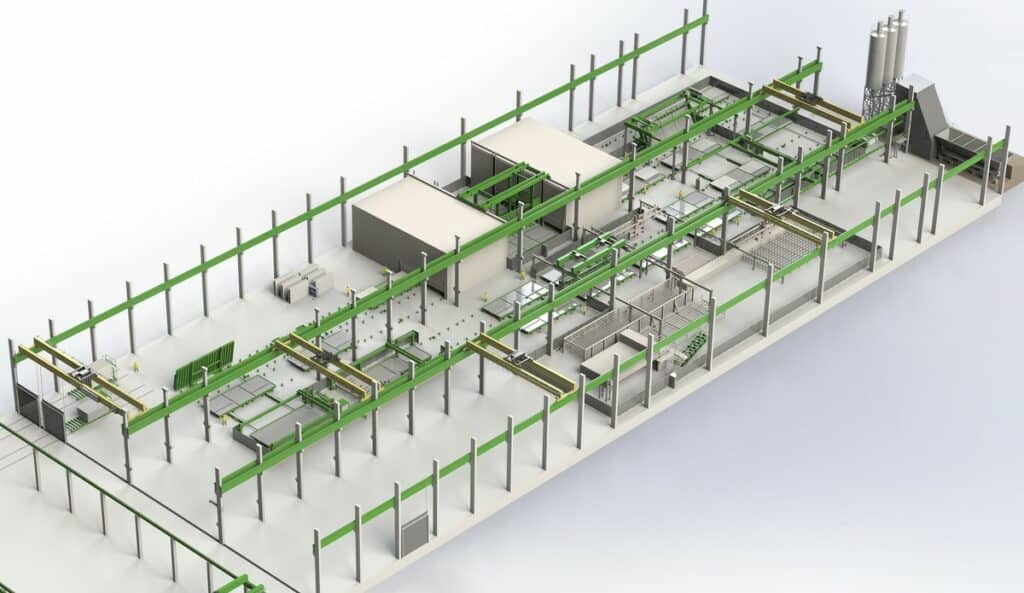 Double Wall EDGE production line for producing double walls and filigran.