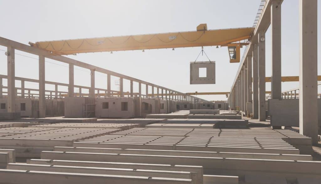 Precast wall panel stockyard