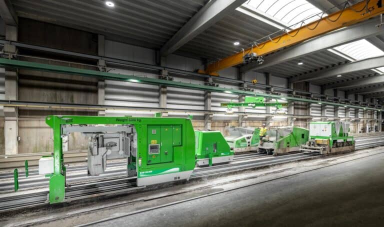 Elematic's automated hollow core machinery in use at Pauli Beton.