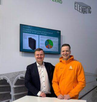 Elematic CEO Teppo Voutilainen and Carbonaide CEO Tapio Vehmas