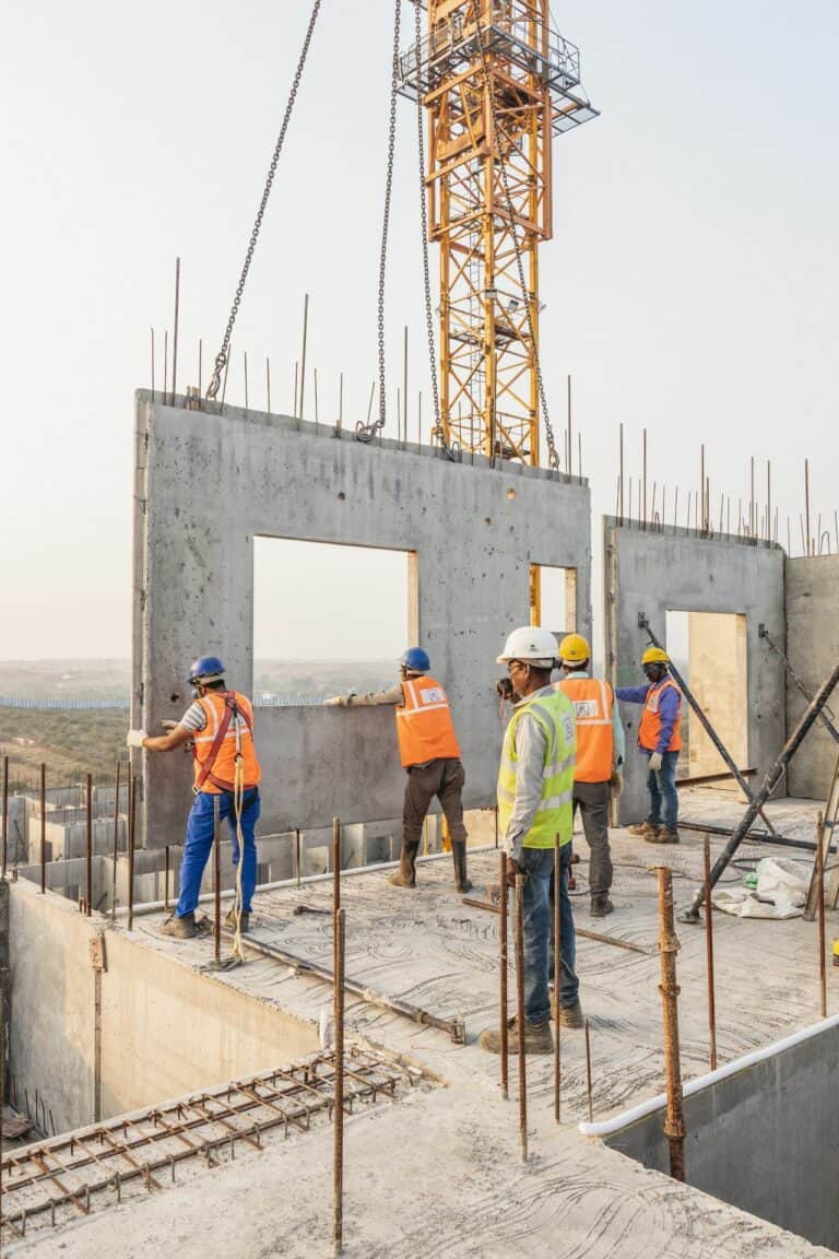 Precast concrete construction site